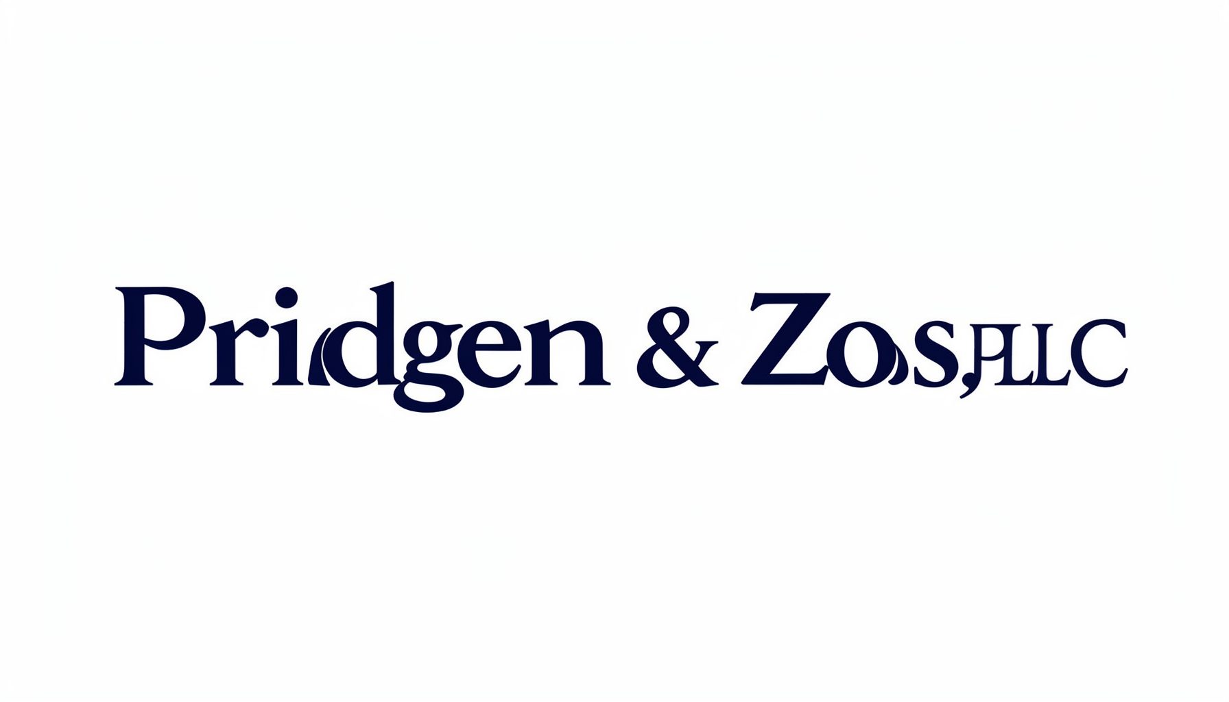 Pridgeon & Zoss, PLLC logo in dark navy serif type