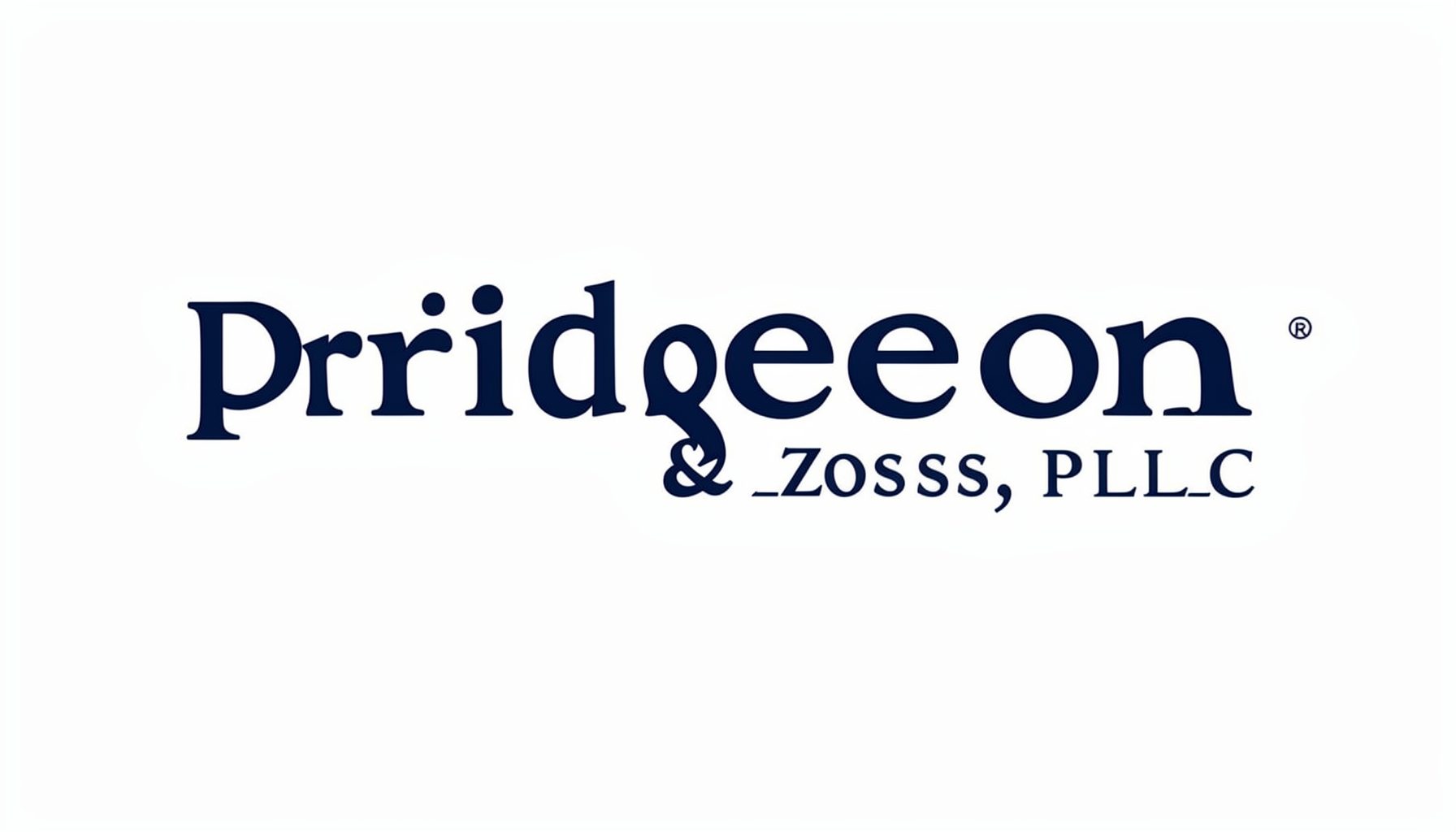 Pridgeon & Zoss, PLLC wordmark in dark navy serif type