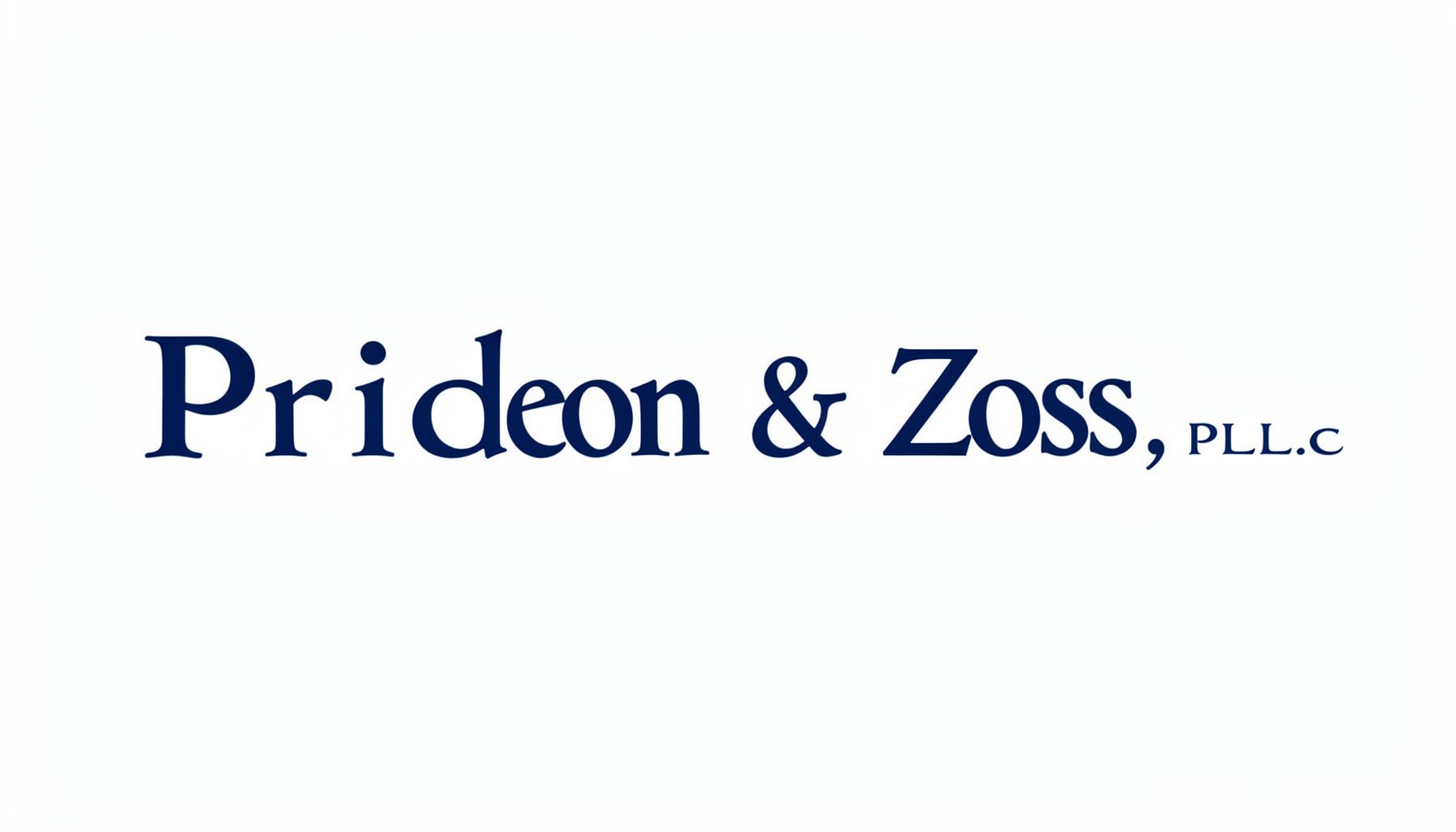 Pridgeon & Zoss, PLLC logo in navy serif type